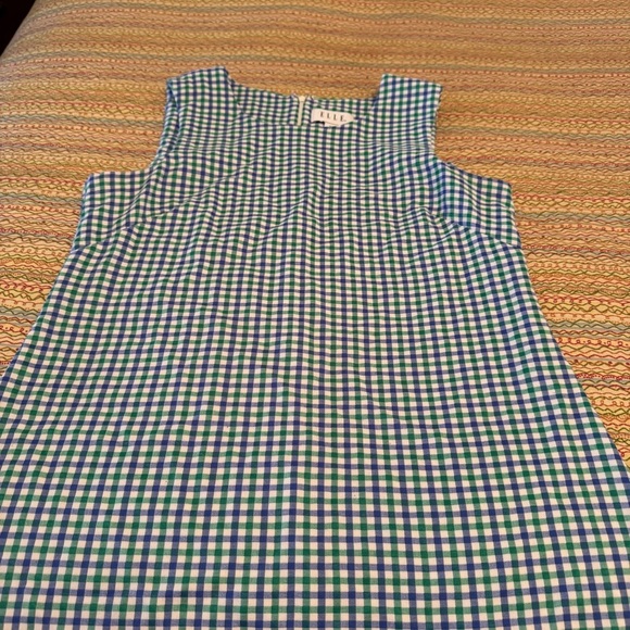 Elle Blue and White Sleeveless Sheath Dress for Work Size M - Picture 2 of 7